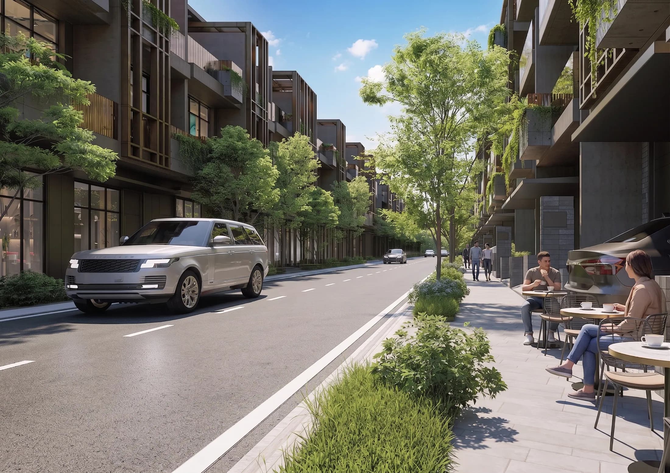 Tuyến phố shophouse rợp bóng cây với vỉa hè café ngoài trời tại Era City